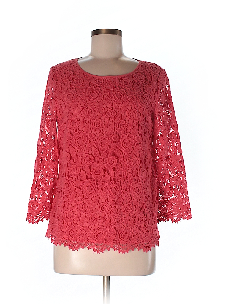 Talbots Lace Coral 3/4 Sleeve Blouse Size 8 - 77% off | thredUP