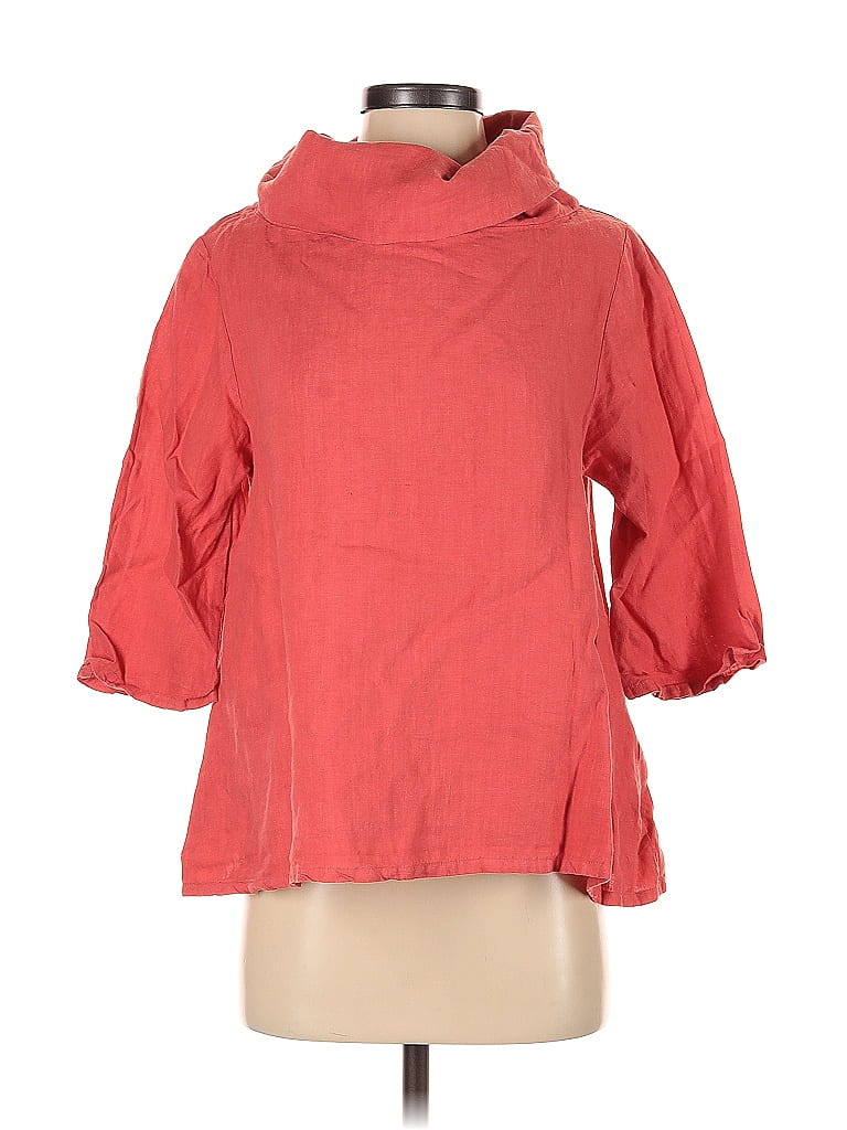 bryn WALKER 100% Linen Red 3/4 Sleeve Blouse Size XXS - photo 1