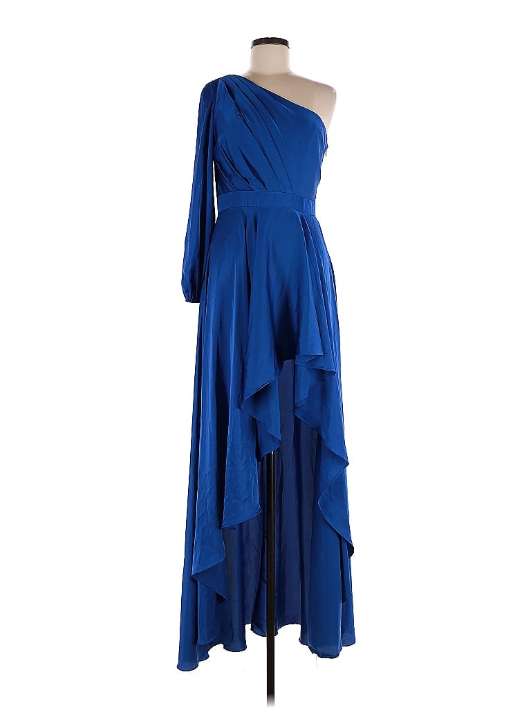 Mac Duggal 100% Polyester Blue Cocktail Dress Size 6 - photo 1