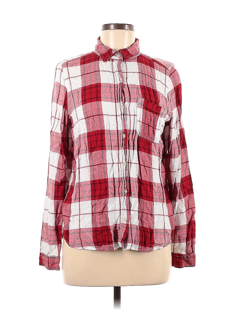 Pre-owned Universal Thread Long Sleeve Button Down Shirt In Red