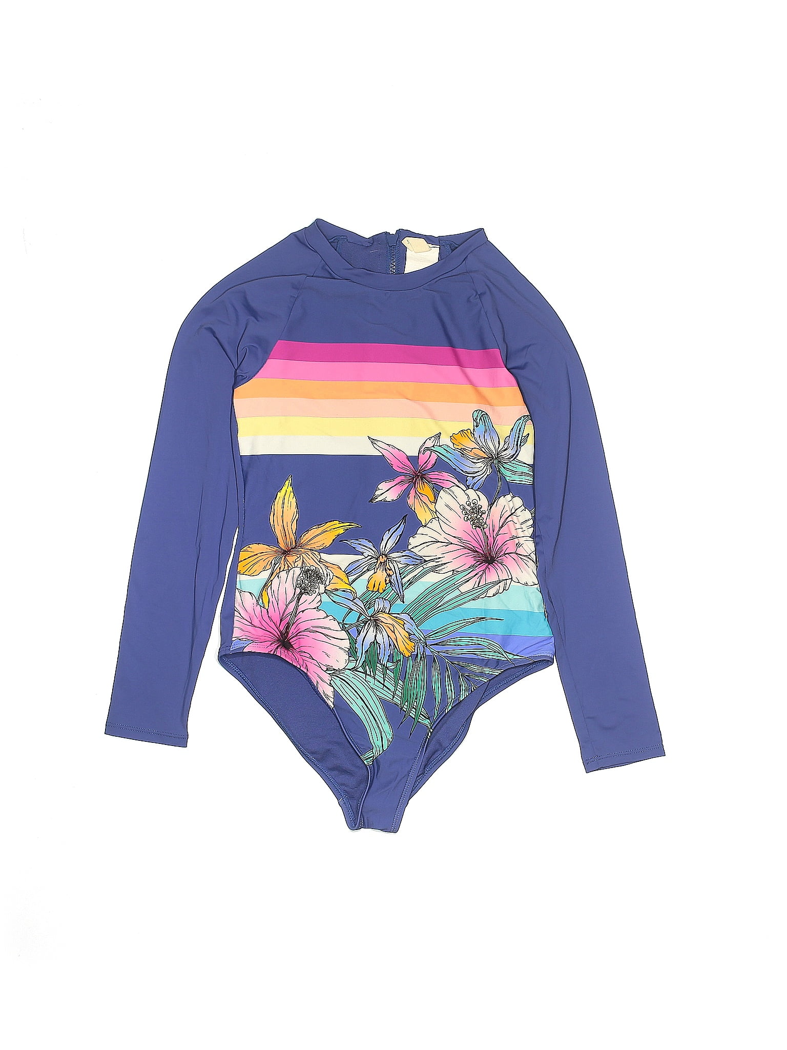 Hobie Kids' Island One-Piece Swimsuit in Neon Orange Washed