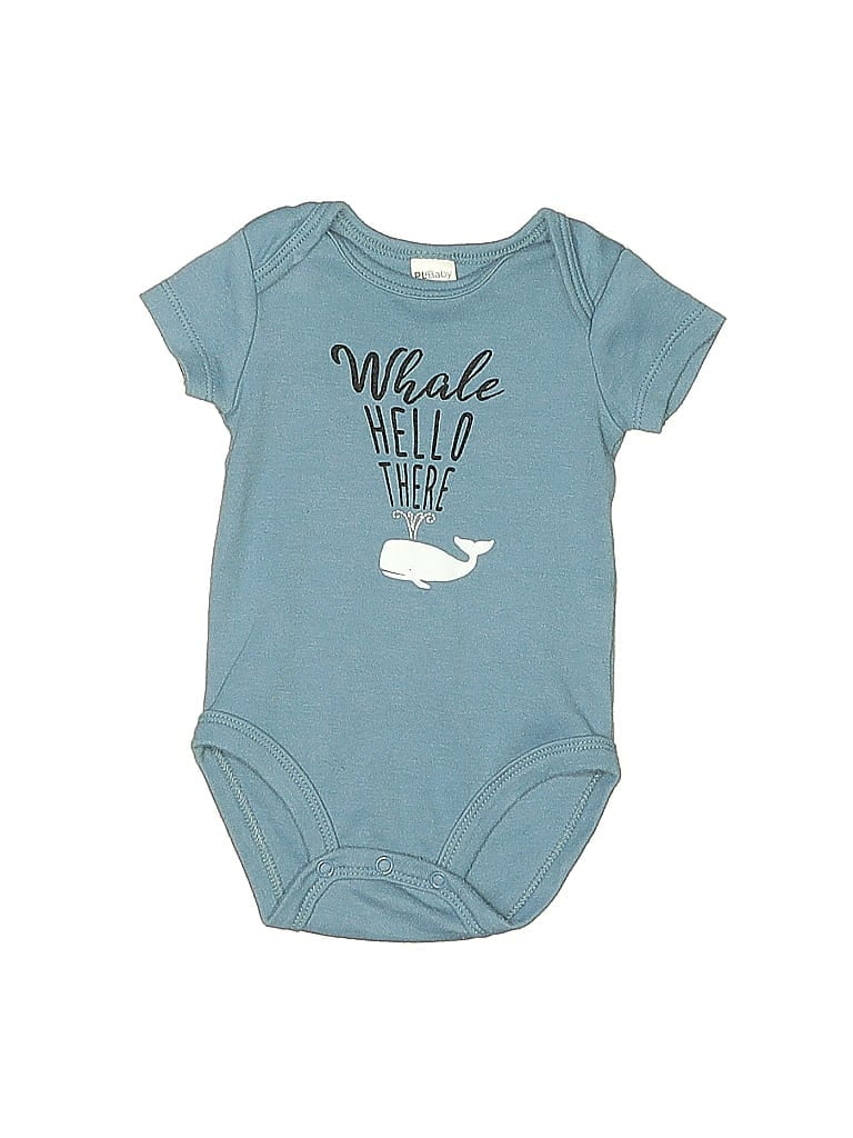 Pre-owned Assorted Brands Babies' Short Sleeve Onesie In Teal