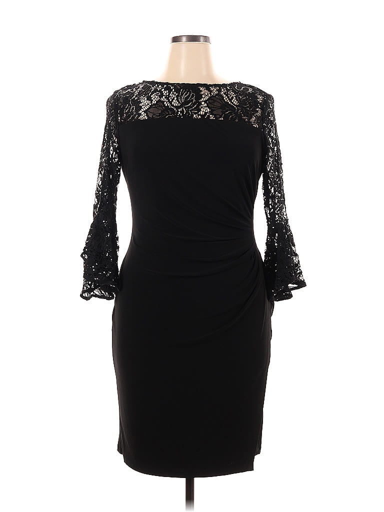 Lauren By Ralph Lauren Black Cocktail Dress Size 14 - 69% Off 