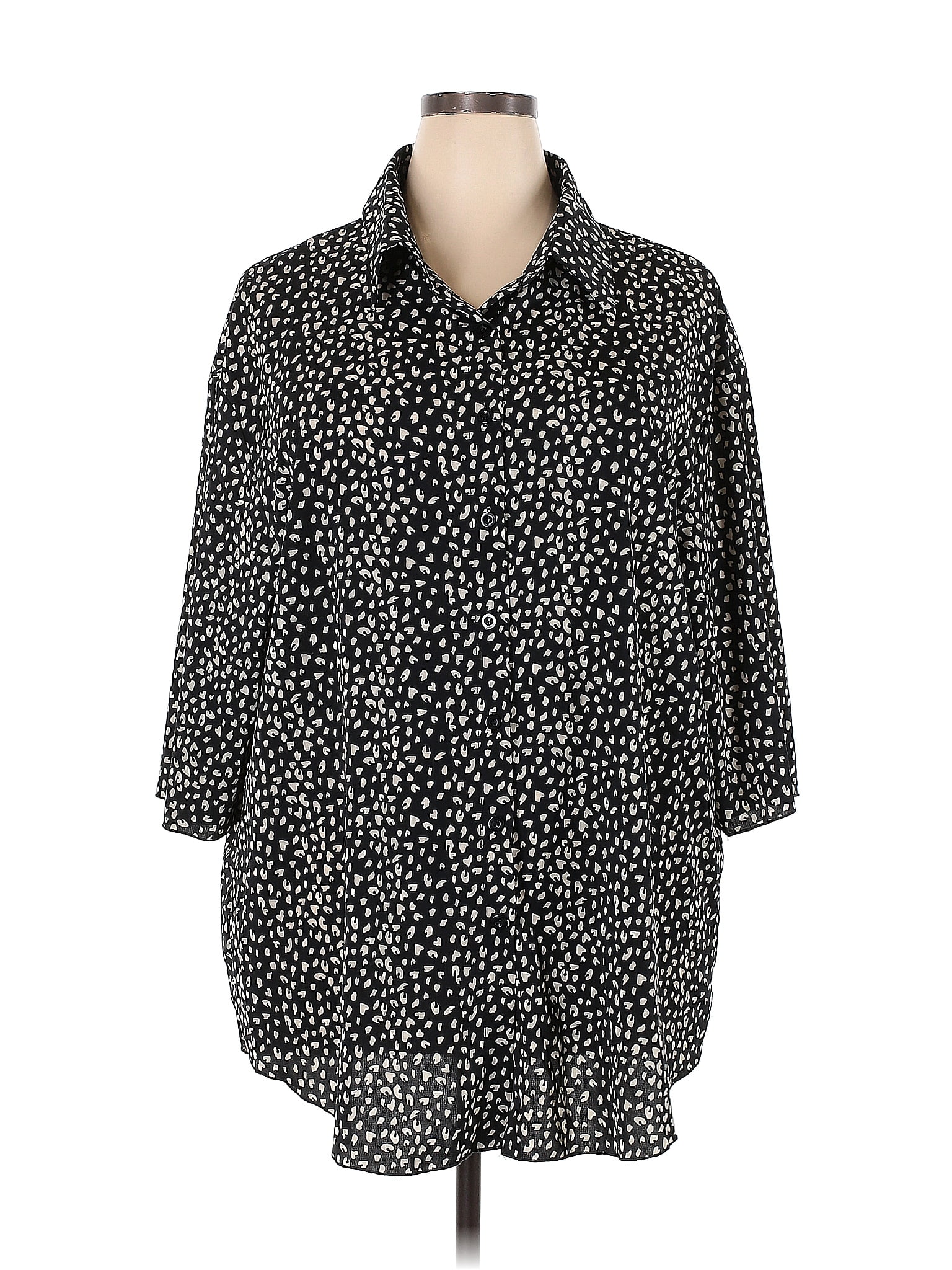 Shein 100% Polyester Stars Polka Dots Animal Print Leopard Print Black ...