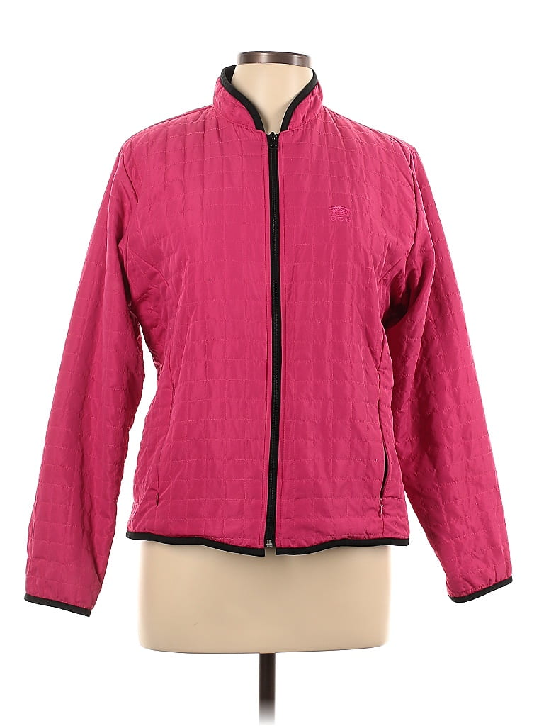 Oleg Cassini 100% Polyester Solid Pink Jacket Size L - photo 1