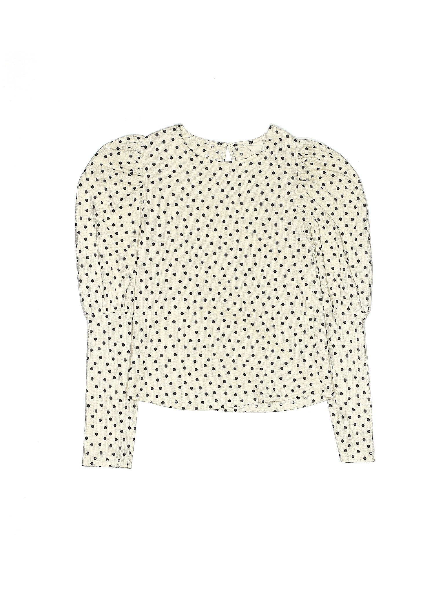 Zara Polka Dots Ivory Long Sleeve Blouse Size 10 63 Off Thredup