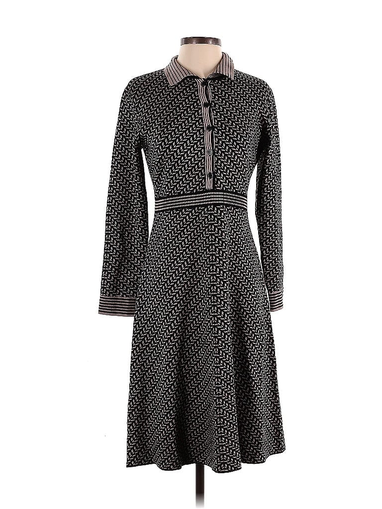 Max Studio Chevron-herringbone Polka Dots Tan Black Casual Dress Size S - photo 1