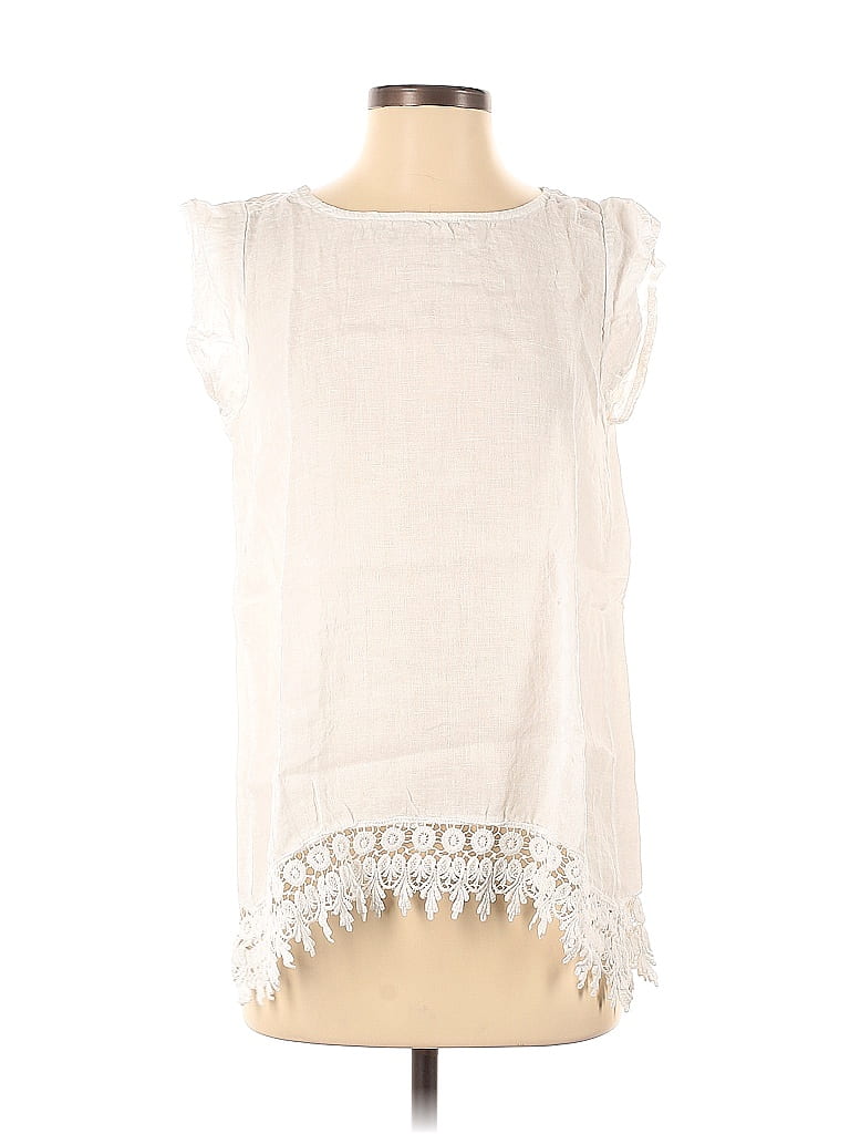 Terzo Millenio 100% Linen Ivory Sleeveless Blouse Size S - 55% off ...