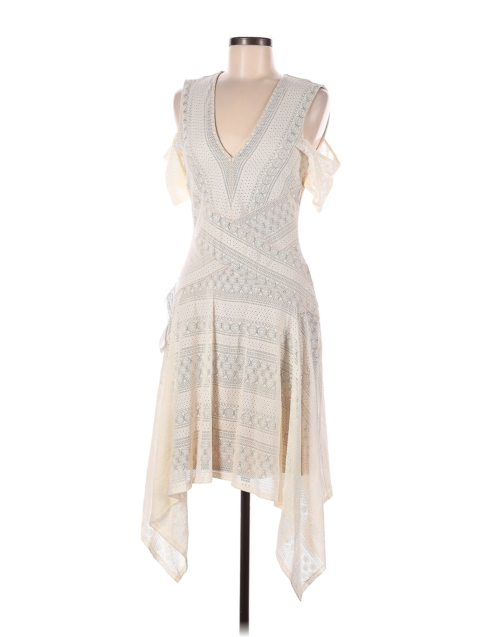 BCBGMAXAZRIA Ivory Cocktail Dress Size M 83 off ThredUp