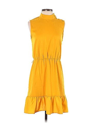 Yellow Polyester Dress