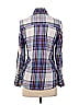 Gap Argyle Checkered-gingham Plaid Color Block Blue Long Sleeve Button-Down Shirt Size S - photo 2