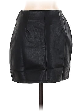 Akaiv Faux Leather Skirt (view 2)