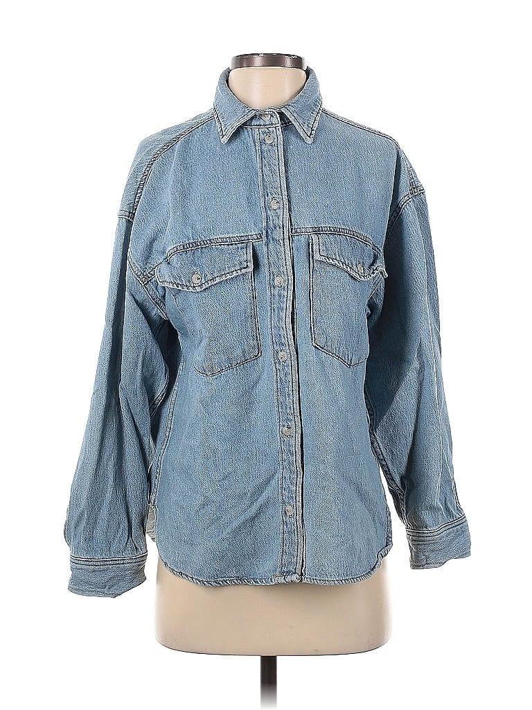 H&M 100% Cotton Blue Denim Jacket Size XS - photo 1
