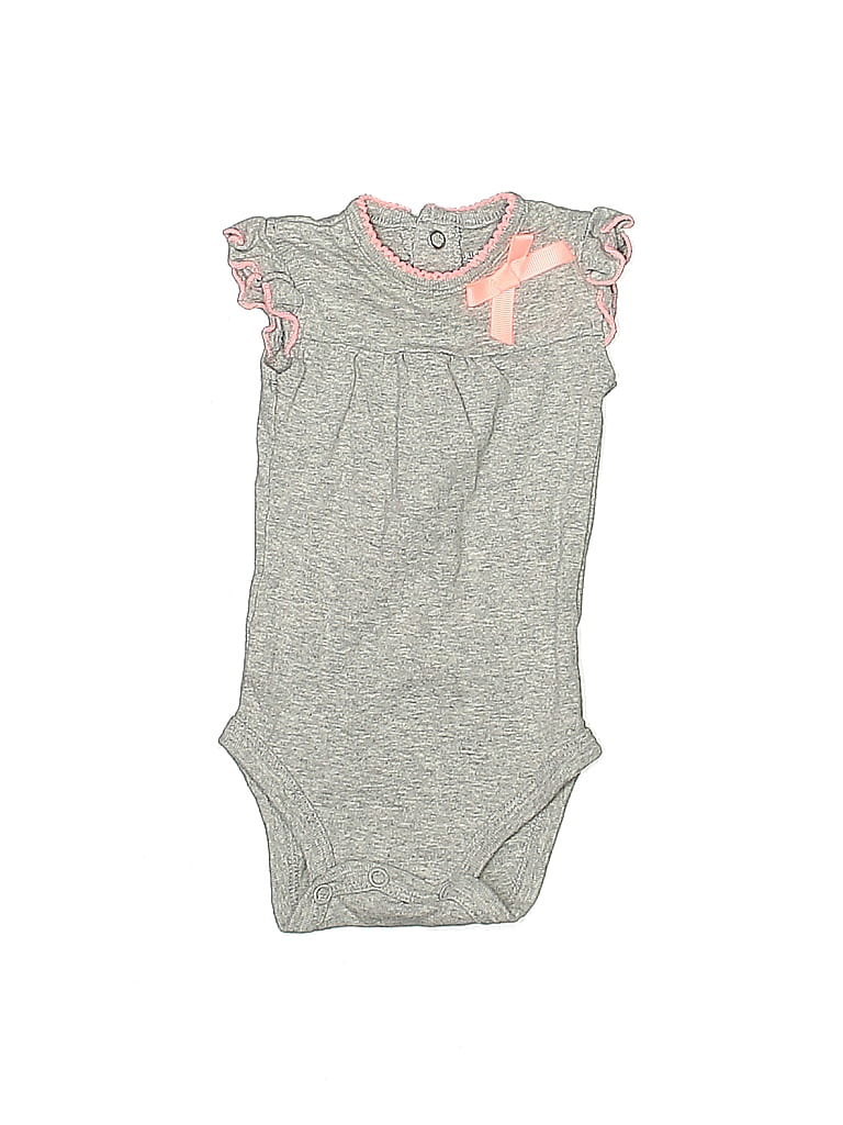 Just One You Made by Carter's 100% Cotton Gray Short Sleeve Onesie 0-3 MO / 3 MO - photo 1