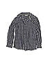 C2 by Calibrate Houndstooth Checkered-gingham Grid Plaid Tweed Blue Long Sleeve Button-Down Shirt Size 12 - photo 1