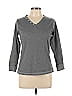 Isotoner 100% Polyester Gray 3/4 Sleeve T-Shirt Size L - photo 1