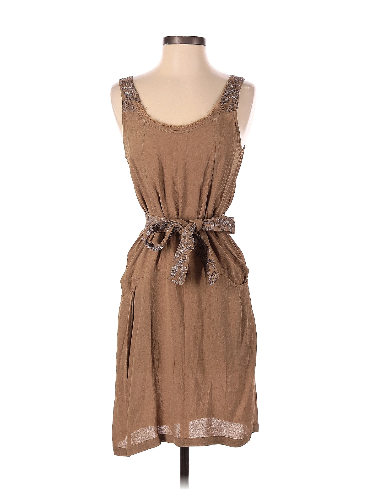 Maje 100% Viscose Brown Tan Casual Dress Size S - 79% off | ThredUp