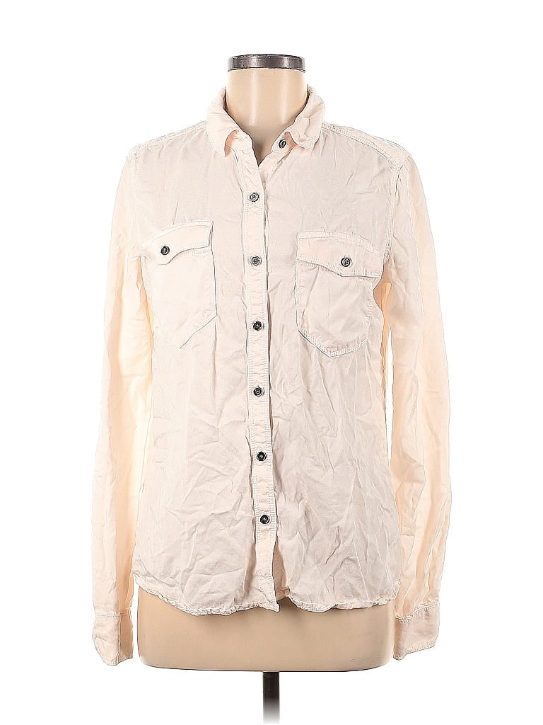 HALOGEN Pre-owned Long Sleeve Button Down Shirt In Pink