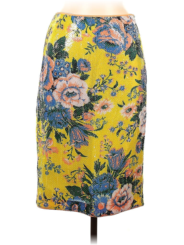 Diane von Furstenberg Floral Motif Baroque Print Floral Yellow Casual Skirt Size 6 - photo 1