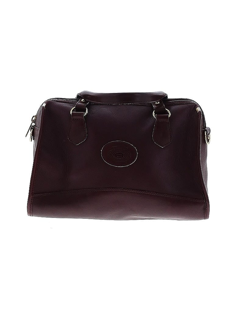 Etienne Aigner 100% Leather Solid Burgundy Leather Satchel One size - photo 1