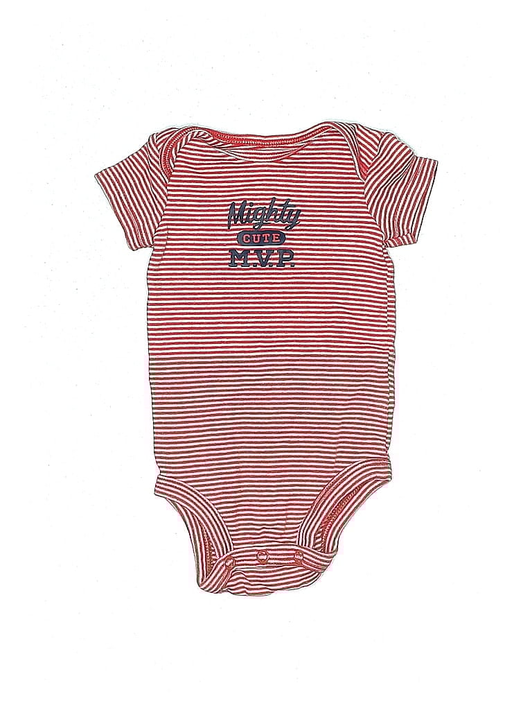 Pre-owned Carter's Babies' Short Sleeve Onesie In Red
