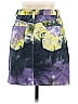 Shein Acid Wash Print Graphic Paint Splatter Print Ombre Tie-dye Purple Denim Skirt Size M - photo 2