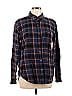 PrAna 100% Cotton Argyle Plaid Blue Long Sleeve Button-Down Shirt Size M - photo 1