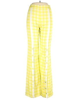 Jonathan Simkhai Neon Yellow Check Print Ring Snap Front Wide-leg High Waist Summer Pant (view 1)