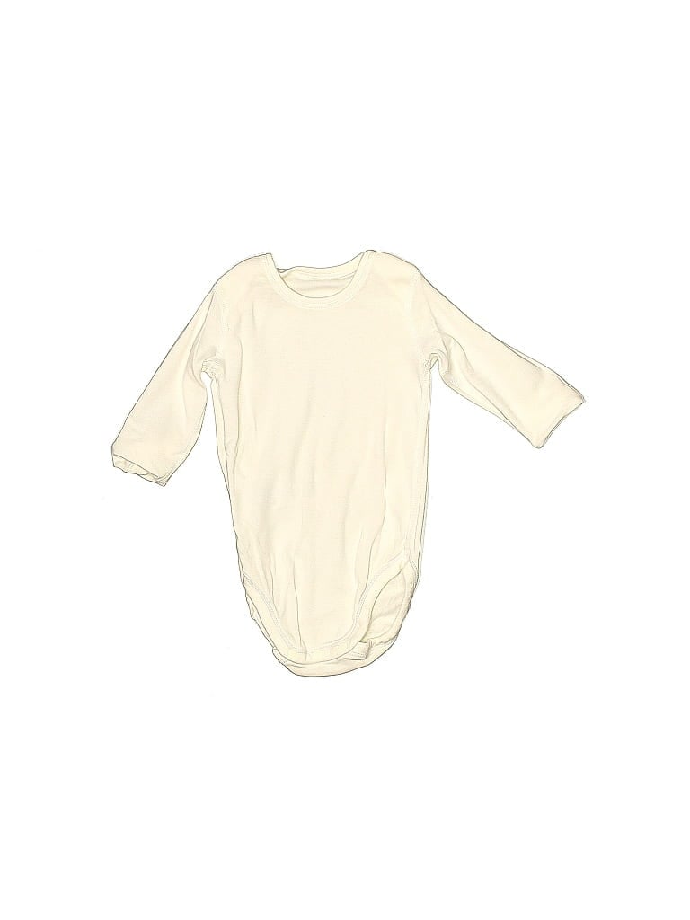 Pre-owned Uniqlo Kids' Long Sleeve Onesie In White