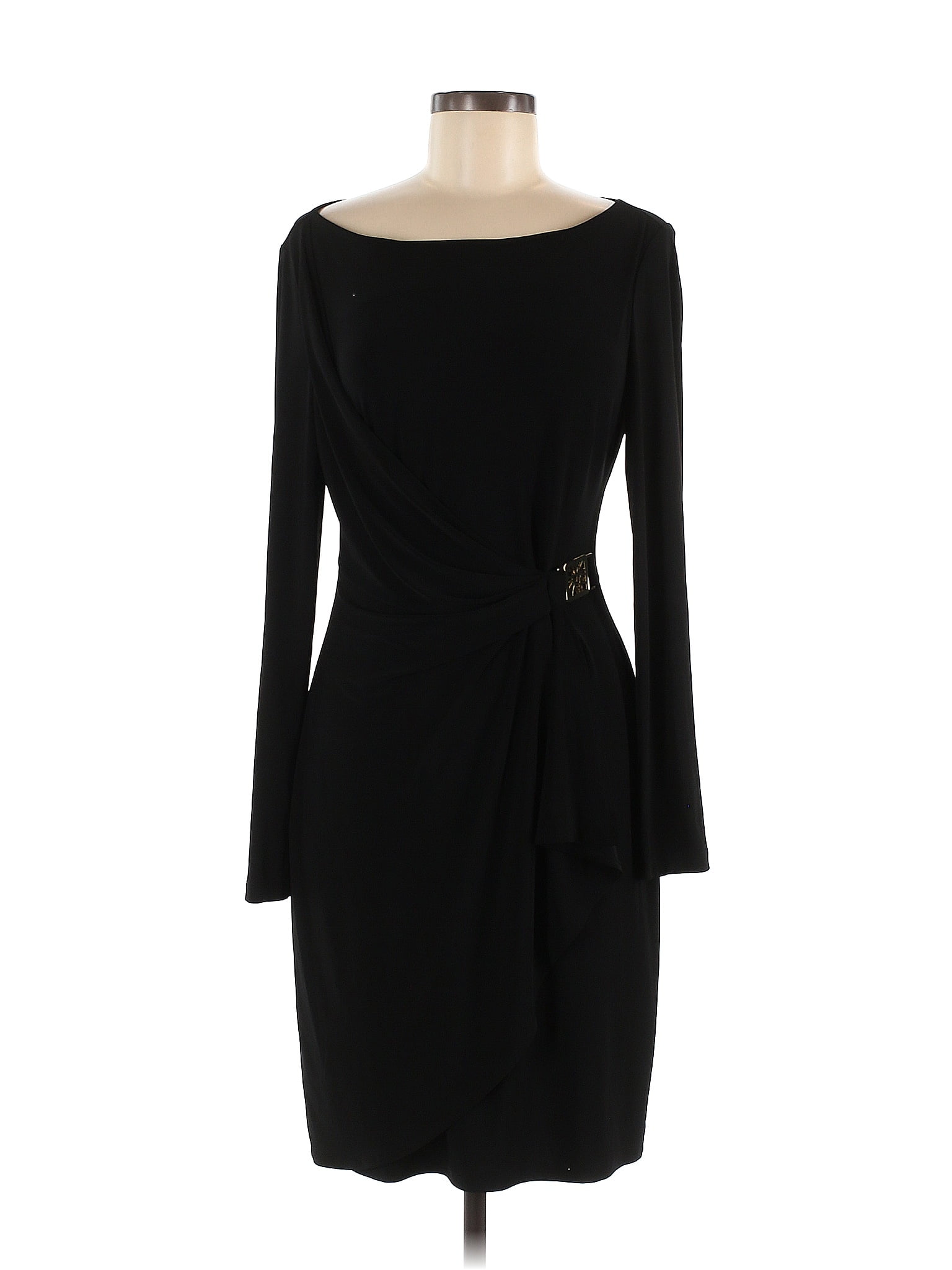 Anne Klein Solid Black Cocktail Dress Size 6 70 Off Thredup