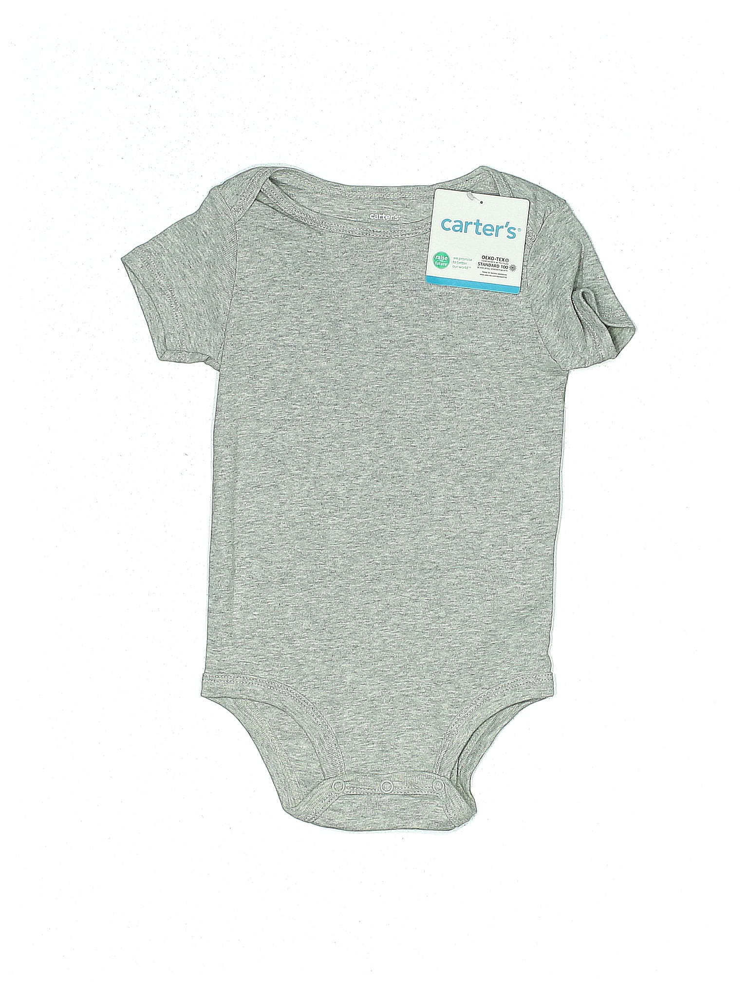 Carter's Marled Solid Gray Short Sleeve Onesie Size 18 mo 53 off