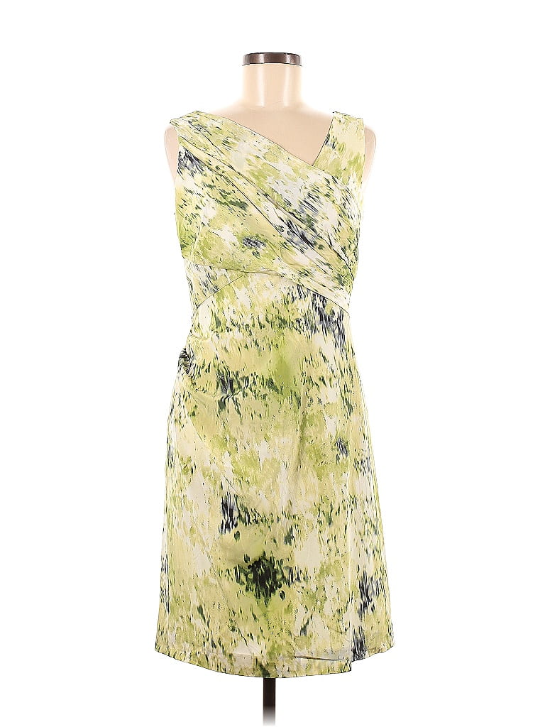 Ann Taylor Acid Wash Print Paint Splatter Print Tie-dye Green Casual Dress Size 6 - photo 1