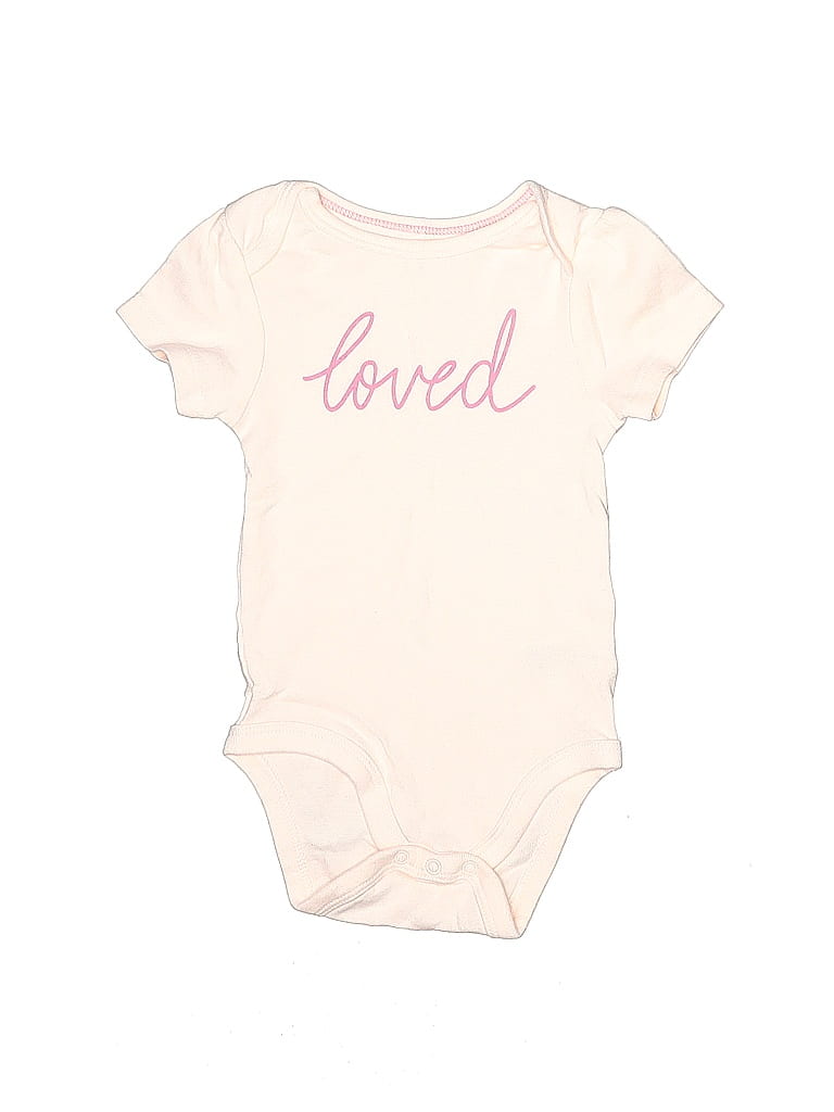 Pre-owned Cloud Island Babies' Short Sleeve Onesie In White