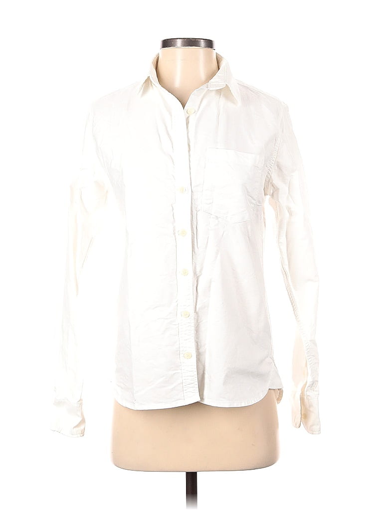 TRADLANDS 100% Cotton Ivory Long Sleeve Button-Down Shirt Size XS - photo 1