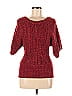 Roz & Ali Marled Tweed Red Pullover Sweater Size M - photo 1