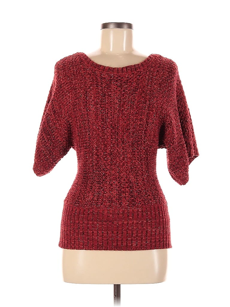 Roz & Ali Marled Tweed Red Pullover Sweater Size M - photo 1