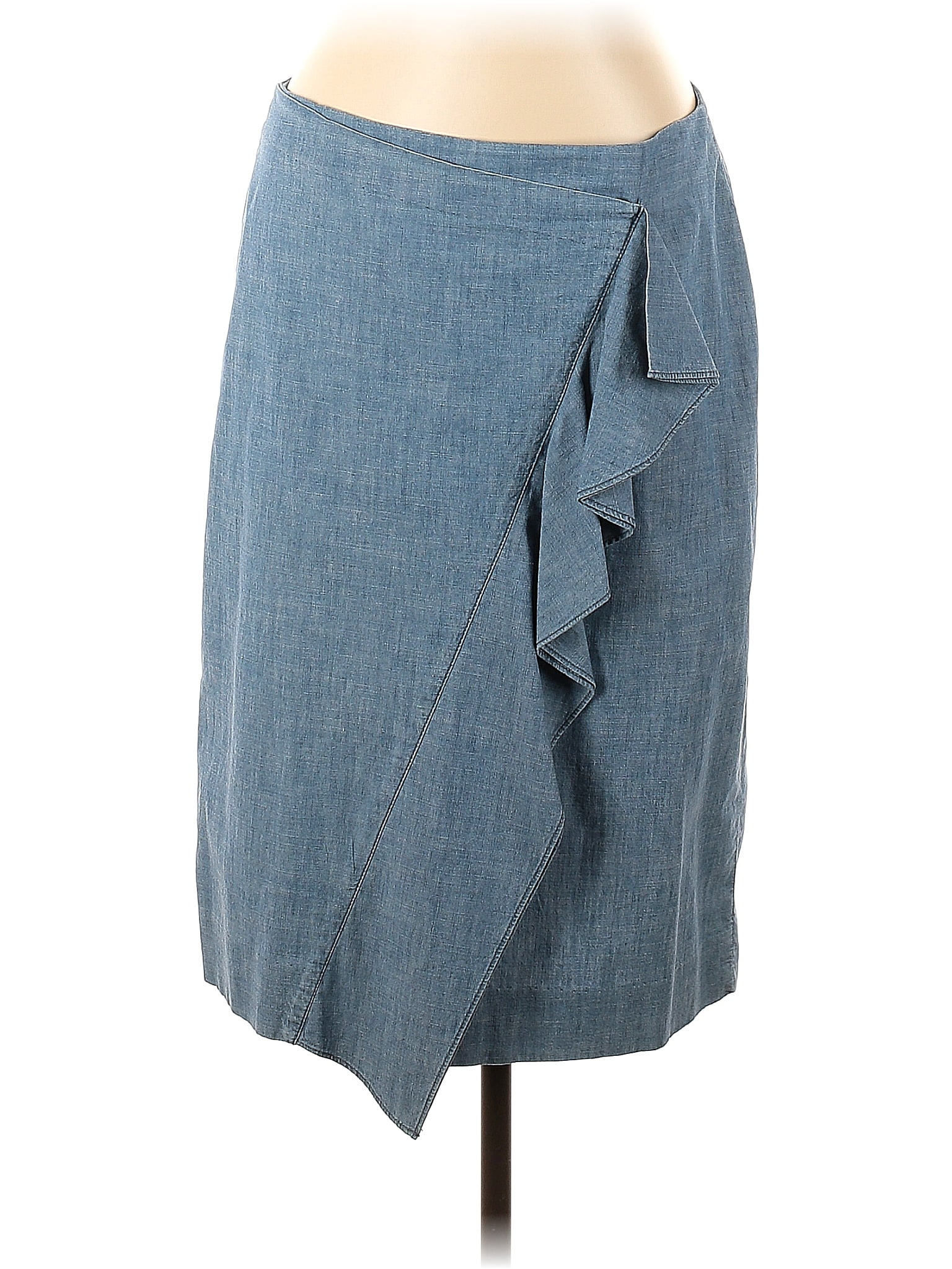 J.Crew 100% Cotton Blue Denim Skirt Size 12 - 73% off | ThredUp