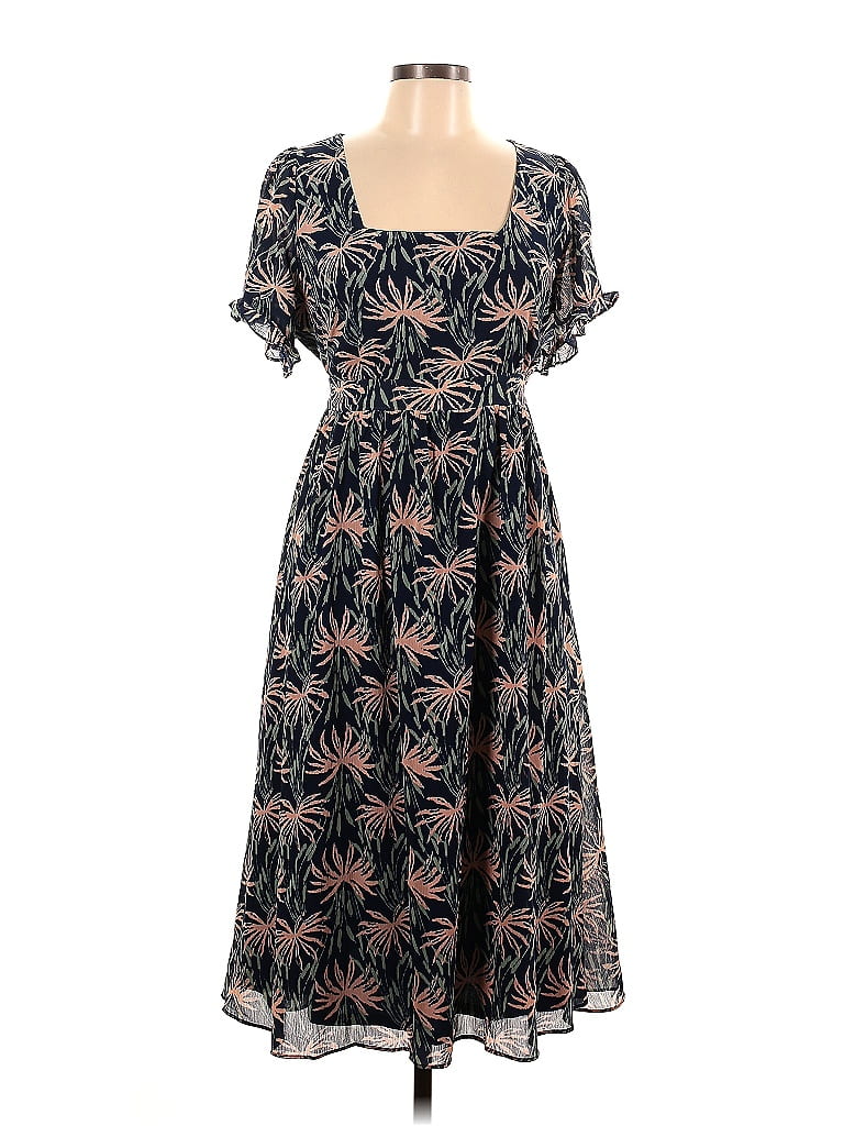 Madewell 100% Polyester Floral Motif Damask Paisley Batik Black Casual ...