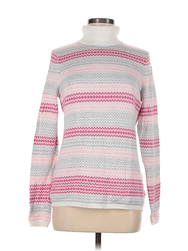 Talbots Outlet Fair Isle Pink Turtleneck Sweater Size M - photo 1