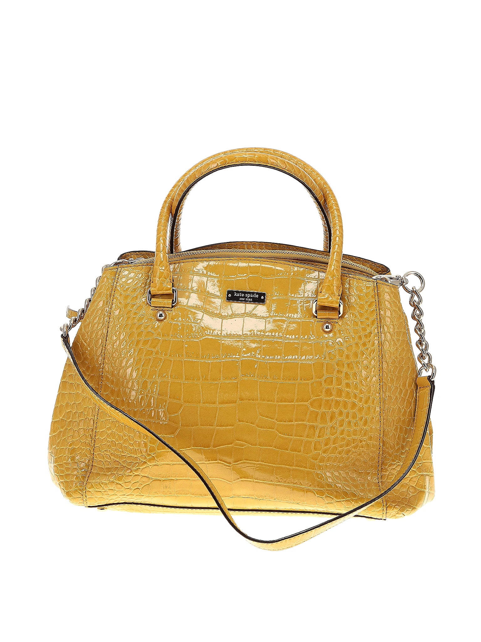 Kate Spade New York 100% Leather Tortoise Yellow Leather Satchel One Size - 71% off | ThredUp