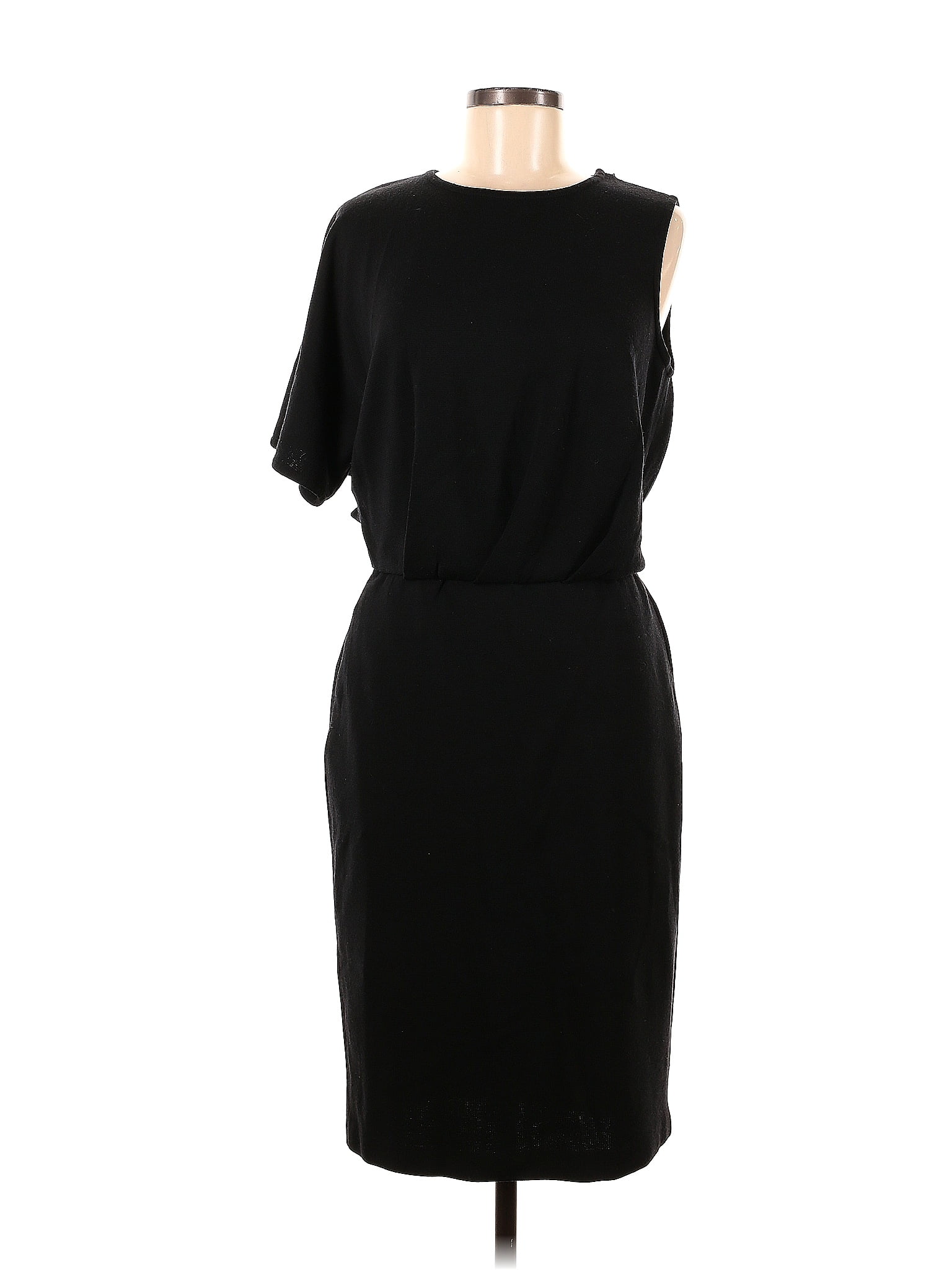 St. John Solid Black Casual Dress Size 6 81 off ThredUp