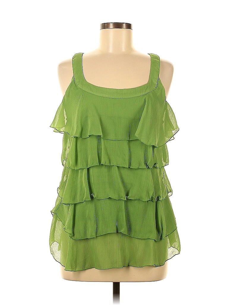 DressBarn 100% Polyester Green Sleeveless Blouse Size M - photo 1