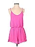 Lush 100% Polyester Solid Hearts Color Block Ombre Pink Romper Size M - photo 1