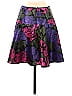 Oscar De La Renta Jacquard Floral Motif Acid Wash Print Damask Baroque Print Floral Batik Brocade Tropical Purple Formal Skirt Size 6 - photo 2