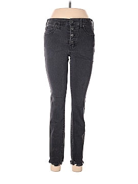 Madewell 9" Mid-Rise Skinny Jeans in Berkeley Black: Button-Through Edition (view 1)