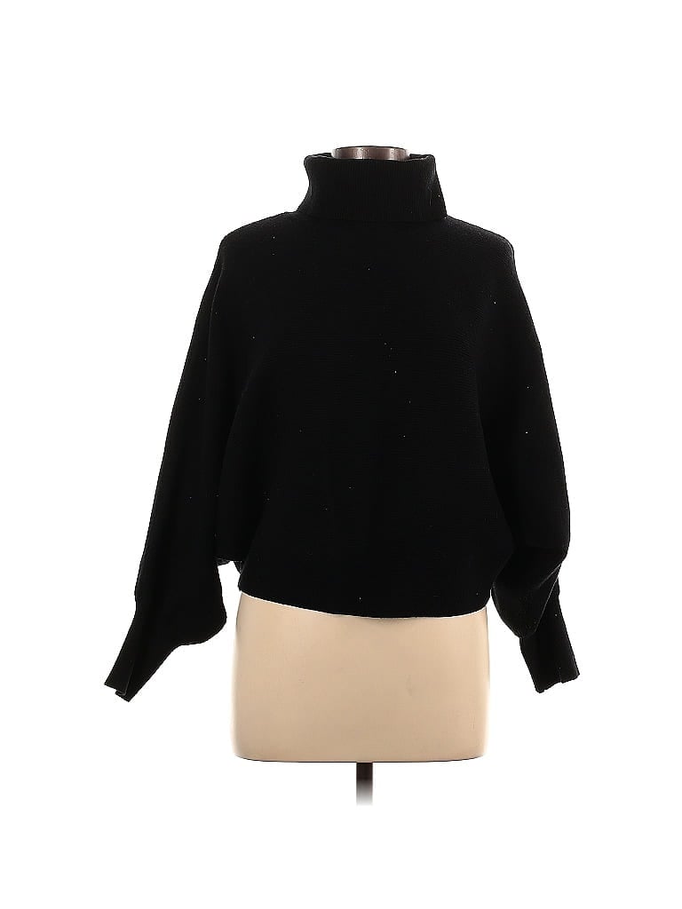 Bar III Solid Black Turtleneck Sweater Size L - photo 1