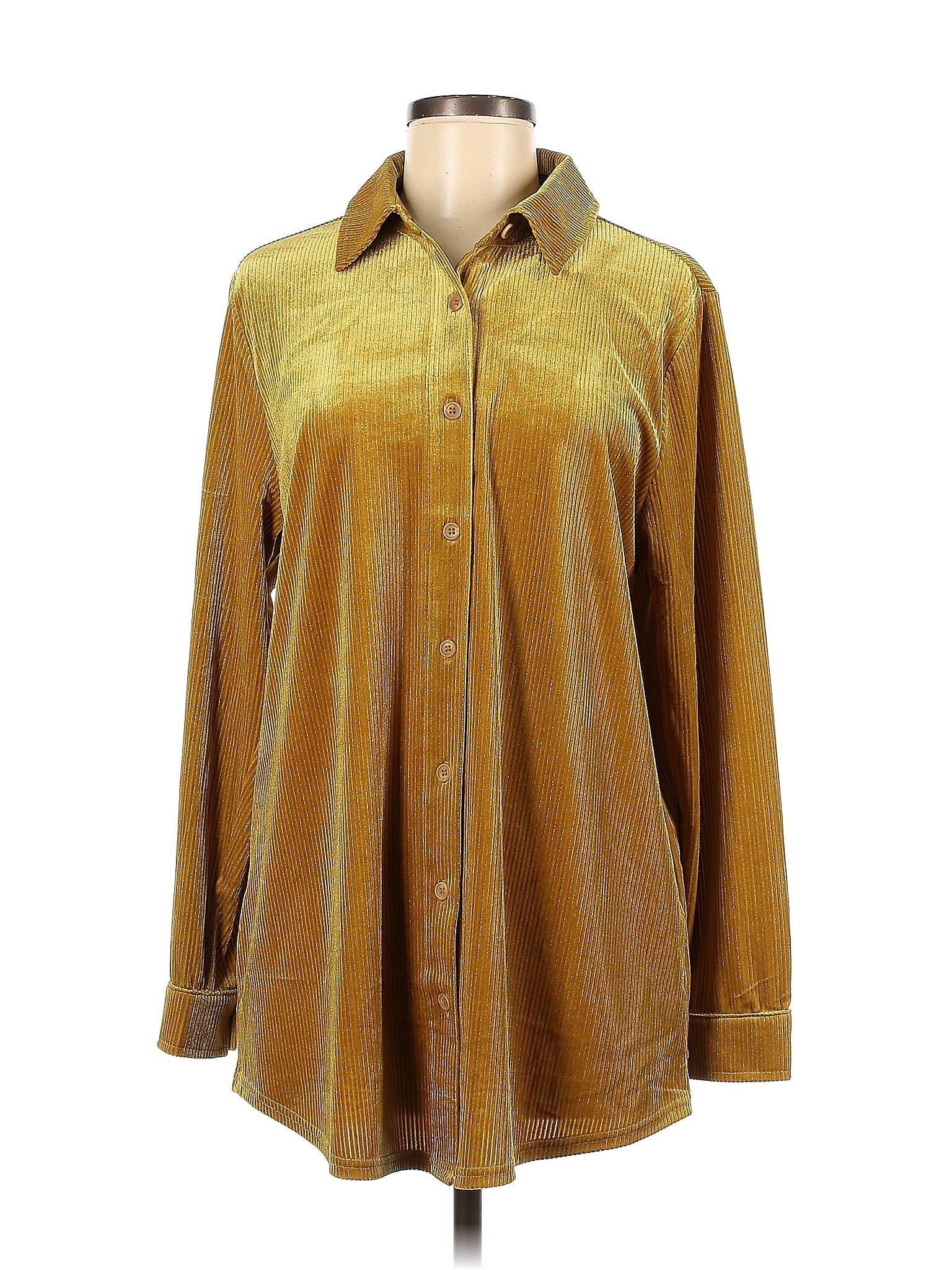 Soft Surroundings Solid Gold Long Sleeve Blouse Size M 66 Off Thredup