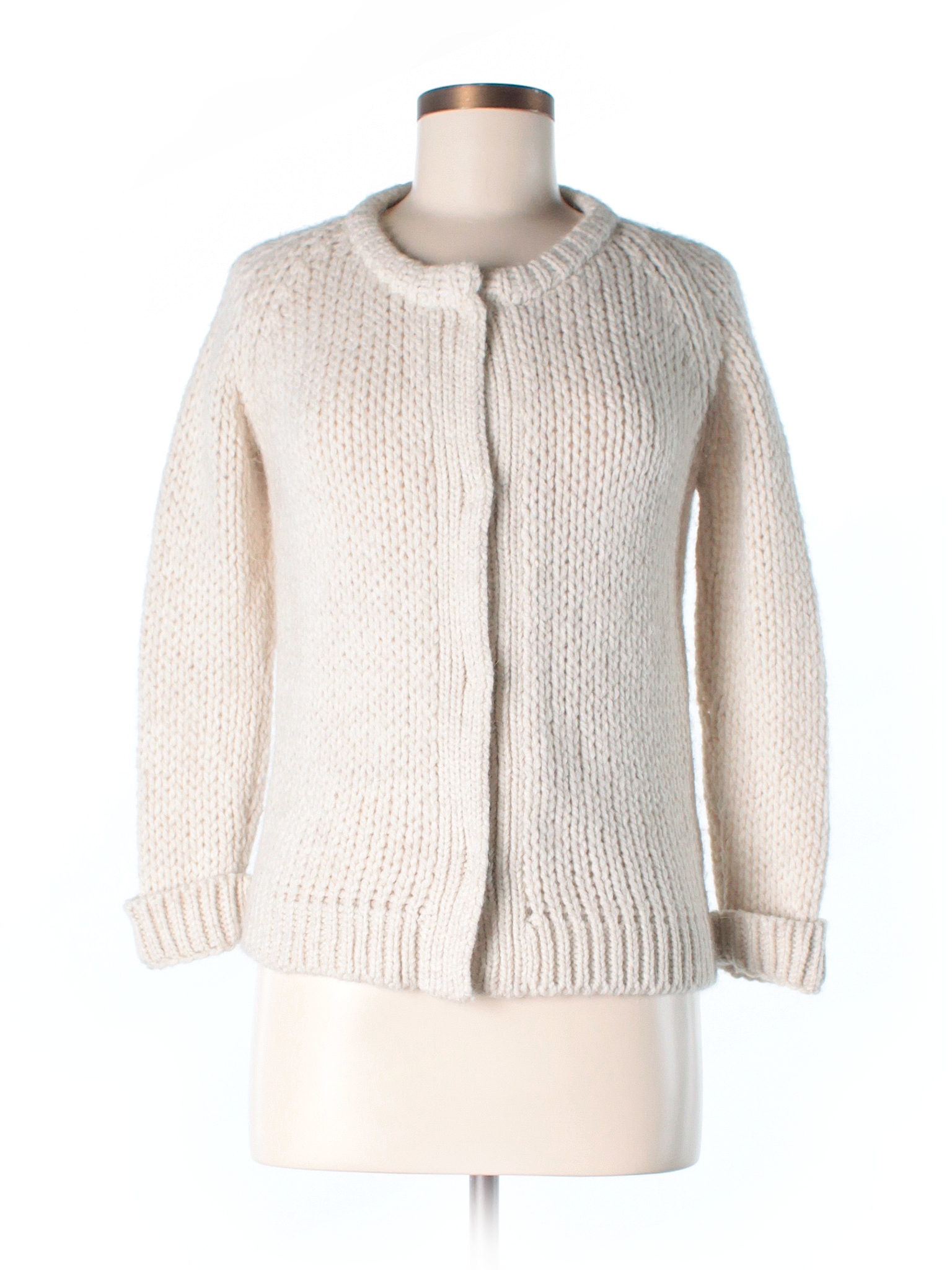 Object Without Meaning 100% Acrylic Solid Beige Cardigan Size S - 87% ...