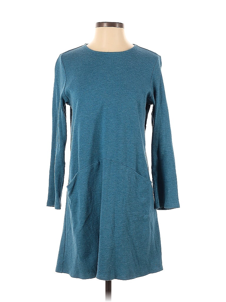 Purejill 100% Cotton Marled Teal Casual Dress Size S (Petite) - 56% off ...