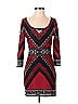 Flying Tomato 100% Polyester Jacquard Argyle Fair Isle Graphic Aztec Or Tribal Print Red Casual Dress Size S - photo 1